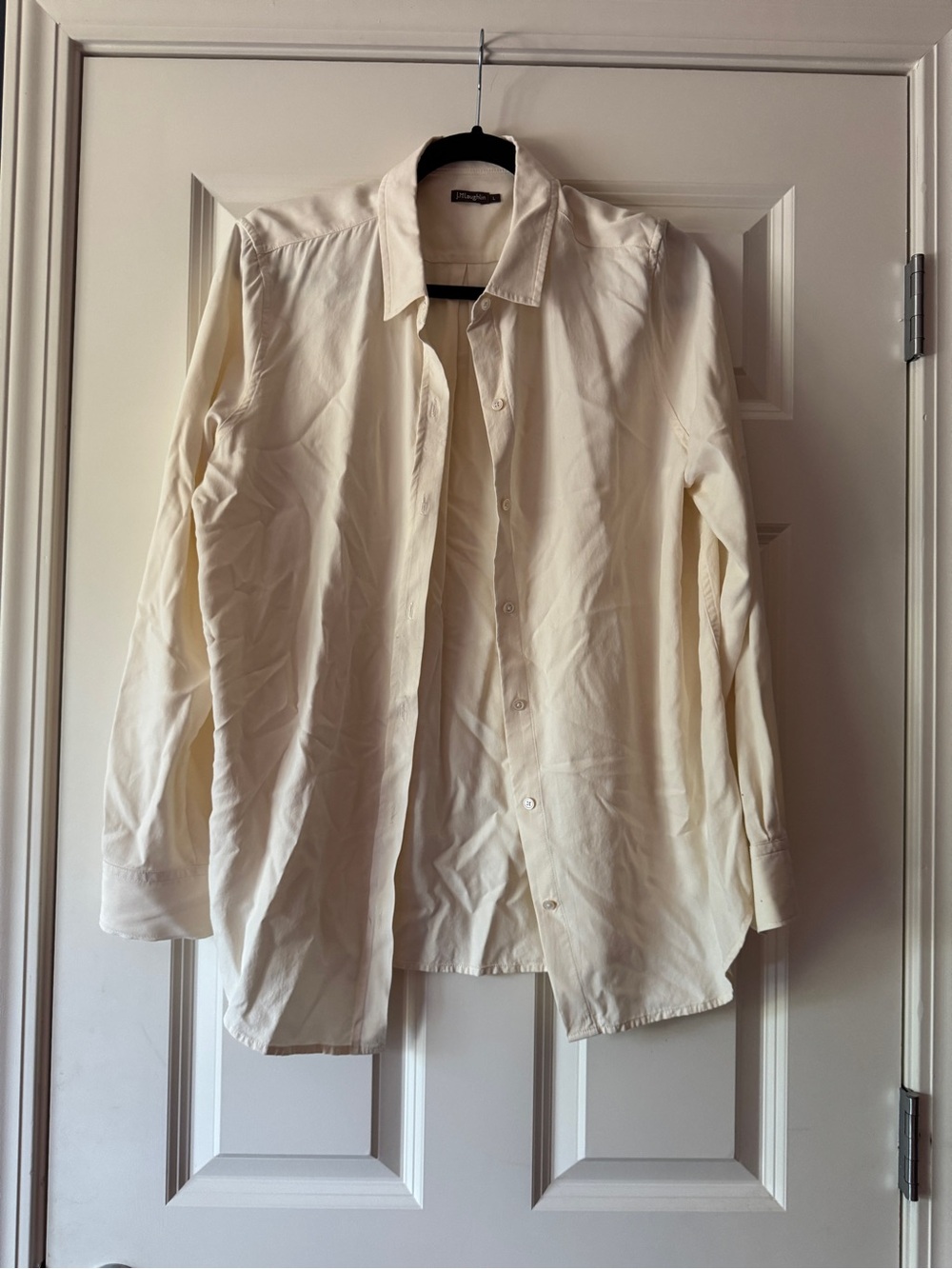 J. McLaughlin Silk Cream Button-Down Women's Shirt